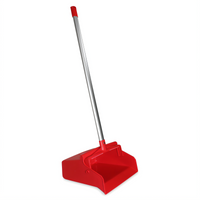 Sparta Color-Coded 30-Inch Upright Dustpan with Aluminum Handle, Red
