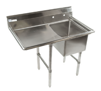 Economy 1-Compartment Stainless Steel Sink with 24-Inch Left Drainboard, 42-1/2 x 25-1/2 x 41 Inch