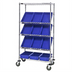 Thumbnail image #1 for Quantum Mobile Wire Shelving Bin System with 5 Shelves, 12 Bins, Chrome Plated Finish