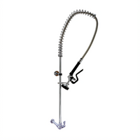 OptiFlow Single Valve Wall Mount Pre-Rinse Assembly, Single Hole Center, 12 Inch Wall Bracket