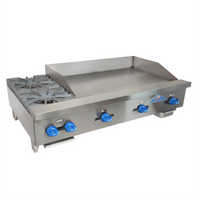 Comstock-Castle 48-Inch Countertop Gas Hotplate/Griddle Combination with 36-Inch Griddle Plate