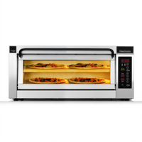 PizzaMaster Countertop Electric Stone Hearth Pizza Oven with Two Stone Surfaces