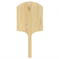 Omcan Wooden Tapered Pizza Peel, 14 x 16 Inch Blade, 30 Inch Overall Length