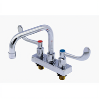 Advance Tabco Heavy-Duty Deck-Mounted Manual Faucet with 6-Inch Swivel D-Style Spout, 4-Inch O.C.
