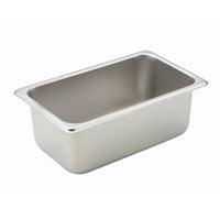 Winco Quarter-Size 4-Inch Deep Straight-Sided Steam Table Pan, 25-Gauge 18/8 Stainless Steel