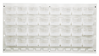 Wall-Mounted Louvered Storage Panel Starter Unit with 32 Clear Bins