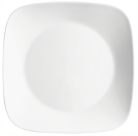 Corelle Essentials Square Vitrelle Glass Appetizer Plate, 6-1/2 Inch, White