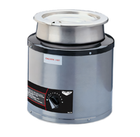 Vollrath Cayenne SS-4 Round Countertop Wet Well Food Warmer with 4-1/8 Qt Insert and Hinged Cover, 120V