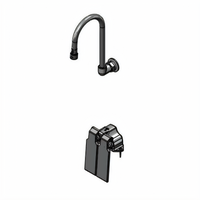 T&S Brass Double Pedal Valve with Dummy Rigid Gooseneck, 1.5 GPM Laminar Flow Device, 1/2 Inch NPT