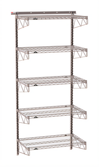 Metro SmartWall Tall 5-Shelf Wall-Mounted Wire Shelving Starter Kit
