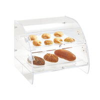 Vollrath Extra Large 2-Tier Curved-Front Acrylic Countertop Pastry Display Case with Front and Rear Doors