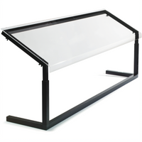 60-Inch Portable Self-Service Free-Standing Height-Adjustable Single-Sided Sneeze Guard, Black