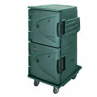 Cambro Camtherm Tall Profile Electric Hot Holding Cart with Double Doors, 12 Sheet Pan Capacity, Granite Green