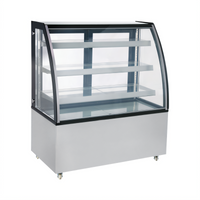 48-Inch Curved Glass Refrigerated Floor Deli Case with 3 Adjustable Glass Shelves