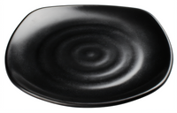 Ardesia Rika 10-3/4 Inch Square Black Melamine Plate, 24-Count Case