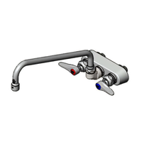 T&S Brass B-1108 3-1/2-Inch Center Back-Mounted Workboard Faucet with 12-Inch Swing Nozzle