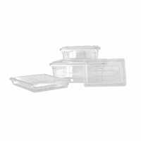 Omcan Clear Rectangular Stackable Polycarbonate Food Storage Container, 18 x 26 x 3-1/2 Inches