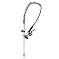 BK Resources OptiFlow Deck-Mount Valveless Pre-Rinse Faucet Assembly with 44-Inch Braided Hose