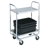 Vollrath Thrift-I-Cart 2-Shelf Chrome-Plated Utility Bus Cart, 500 lb Capacity, 33 x 21 Inch Shelves