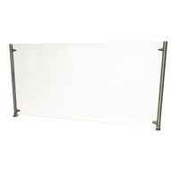 BK Resources 48-Inch Adjustable Tempered Glass Countertop Sneeze Guard / Divider Screen