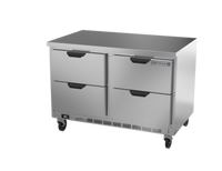 Beverage Air 48-Inch Two-Section Flat Top Worktop Refrigerator with 4 Drawers, 11.82 Cu. Ft.