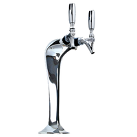 Cobra 1-Column Countertop Glycol-Cooled Stainless Steel Draft Beer Tower with 2 Faucets