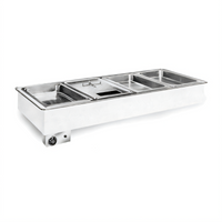 Atlas Metal WH-6 Drop-In Electric 6-Pan Bain-Marie Hot Food Well, Wet Type