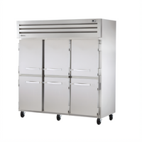 True SPEC SERIES Three-Section Reach-In Refrigerator, 38-53 Cu. Ft., 6 Half Doors, Top-Mounted Self-Contained Refrigeration
