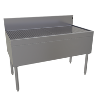 Glastender DBB-48 Free-Standing Underbar Stainless Steel Drainboard with Drain Pan and Removable Perforated Insert, 48 x 24 Inches