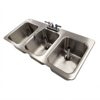 Advance Tabco Bar King Supreme Drop-In 3-Compartment Bar Sink with Faucet, 38 x 19 Inches