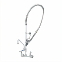 T&S Brass EasyInstall 8-Inch Wall Mount Add-On Faucet Pre-Rinse Unit with 14-Inch Swing Nozzle and 1.07 GPM Spray Valve