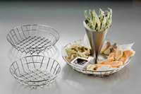 American Metalcraft 8-Inch Round Stainless Steel Wire Serving Basket