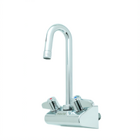 equip 4-Inch Wall Mount Mixing Faucet with 3-Inch Swivel Gooseneck Spout
