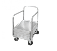 Channel Aluminum Bun Pan / Dough Box Dolly, 100-Pan Capacity, 5-Inch Swivel Plate Casters