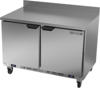 Beverage-Air 48-Inch Two-Section Dual Temp Worktop Refrigerator/Freezer, Stainless Steel, Left Refrigerator / Right Freezer