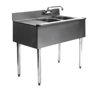 Eagle Group 1800 Series 36-Inch 304 Stainless Steel Two-Compartment Underbar Sink Unit with Left Drainboard