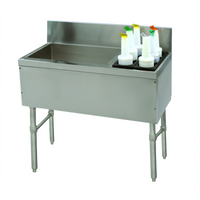 Advance Tabco Prestige Supreme Underbar Ice Chest with 10-Circuit Cold Plate, 42-Inch Wide, Left Ice Bin and Right Bottle Rack