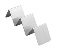 American Metalcraft Half-Size Brushed Stainless Steel Tabletop Taco Holder, 8-Inch, 2 or 3 Compartments