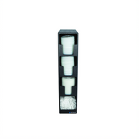 EZ-Fit Countertop Black Polystyrene Lid and Straw Tower Dispenser with 3 Lid Compartments