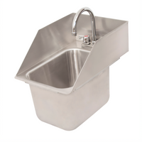 BK Resources Deep Drawn 1-Compartment Drop-In Stainless Steel Sink with 3-Sided Riser, 10 x 14 Bowl, Faucet and Drain Included