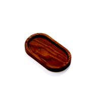 American Metalcraft Rimmed Oval Ash Wood Serving Board, 7 x 4 Inches