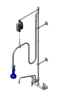 T&S Brass EasyInstall Wall-Mounted Pre-Rinse Add-On Faucet with 12-Inch Swing Nozzle and 1.07 GPM Spray Valve