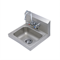 Wall-Mounted Stainless Steel Hand Sink with 4-Inch Mixing Faucet