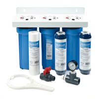 Krowne Hydrosift Triple Water Filter Assembly Kit, 3/4-Inch NPT, 8 GPM
