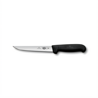 Victorinox Fibrox 6-Inch Straight Stiff Boning Knife with Extra-Wide Stainless Steel Blade and Black Handle