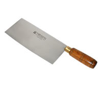 Town Equipment Chinese Cleaver/Slicer with 8 x 3-3/4 Inch Tapered Stainless Steel Blade, Wood Handle
