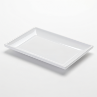 American Metalcraft Mini Rectangular Melamine Serving Plate, White, 8-1/2 x 5-3/4 x 1 Inch