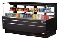 Turbo Air 70-3/4-Inch Low-Profile Horizontal Open Display Merchandiser with Rear Sliding Glass Doors, 15.8 Cu. Ft.