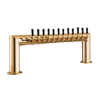Perlick Pass-Thru Countertop Glycol-Cooled Draft Beer Tower with 12 Faucets, Tarnish-Free Brass Finish