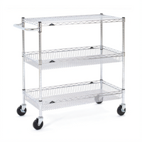 Metro Super Erecta Adaptable 3-Shelf Chrome Basket Cart